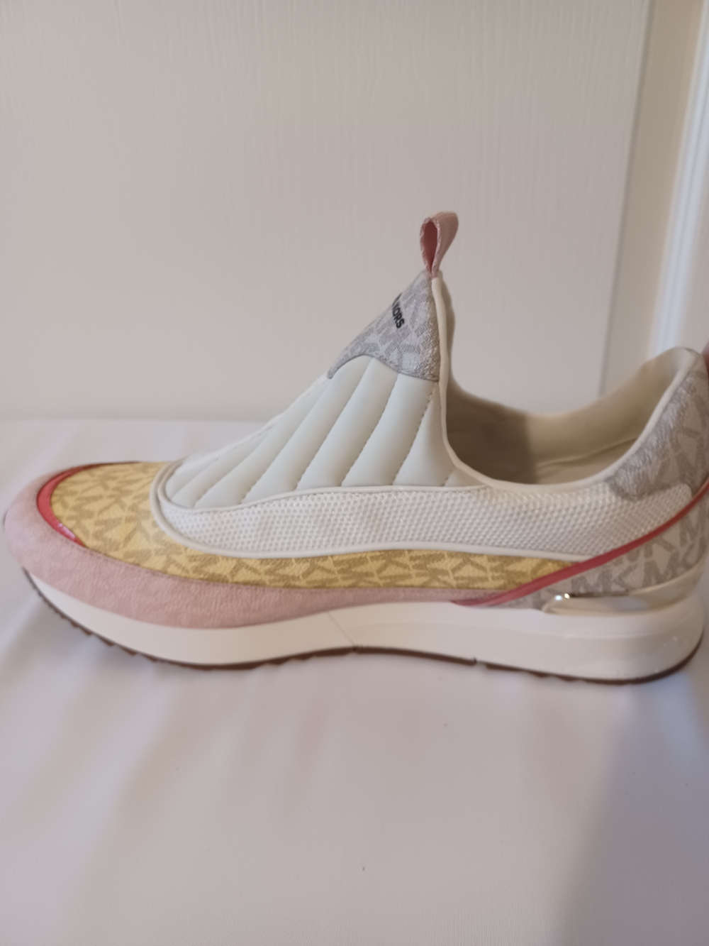 Michael Kors Cream, Yellow & Pink Logo Slip-On Sneaker - Picture 11 of 16